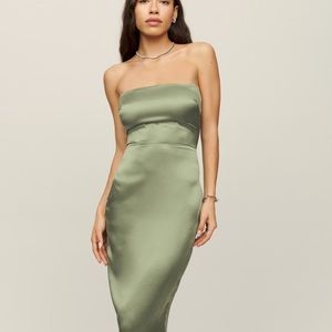 reformation oaklie silk dress